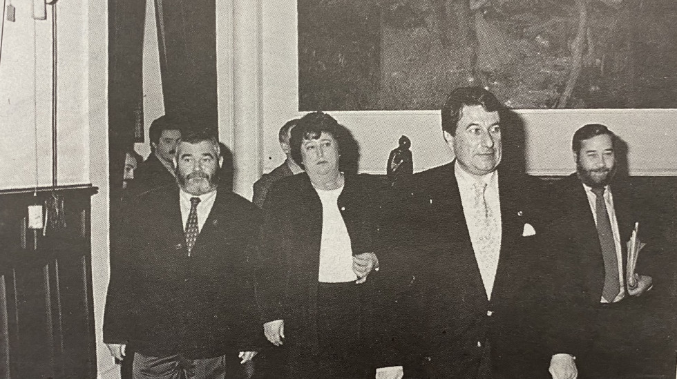 Antonio Varela, Esther Pita, Francisco Vázquez y Julio Sacristán en 1996